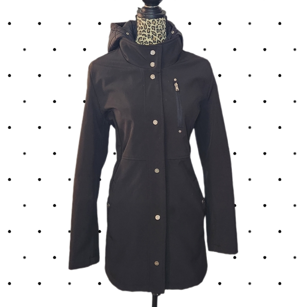 Lauren Ralph Lauren Black Hooded Longline Trench Coat
